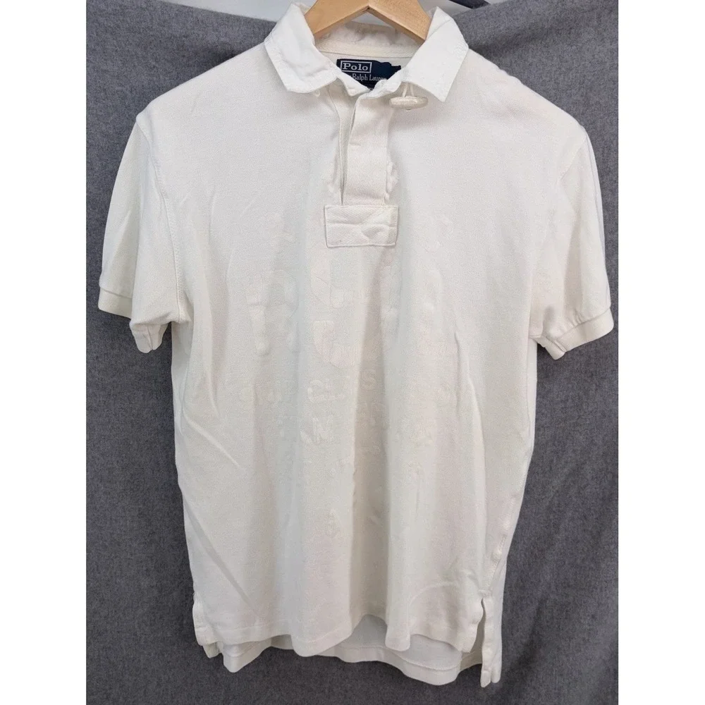 Polo Ralph Lauren RSL Rugby Polo Distressed Tonal Graphic Spellout Medium VTG